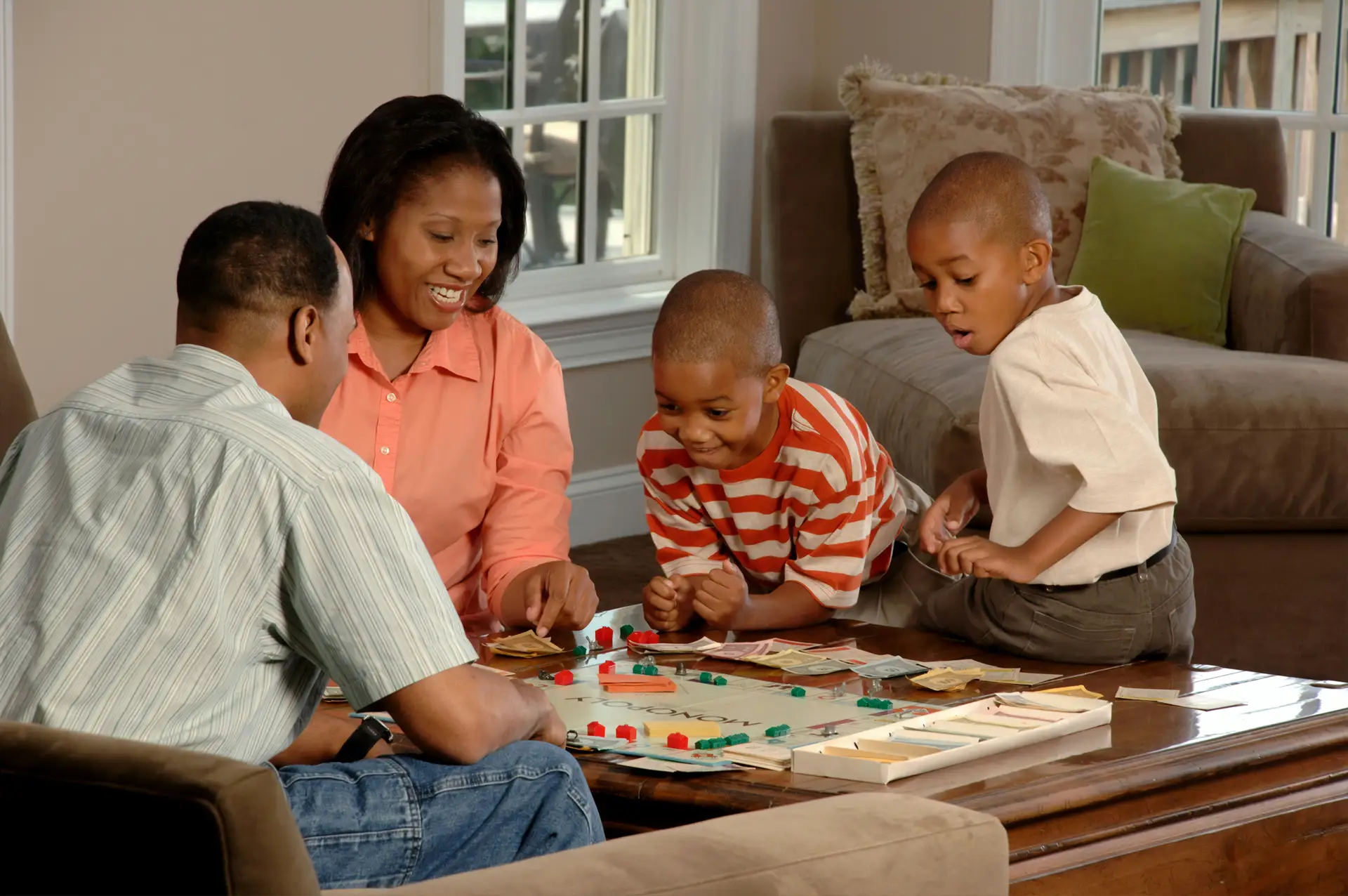 Family enjoying a wellness moment together